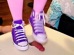 Cockcrush and Ball Stomp with Converse, Knee-Highs and Precum Clip