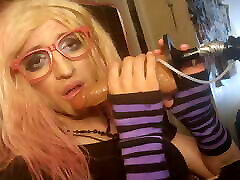 Sissy Gets Facial From Dildo Machine