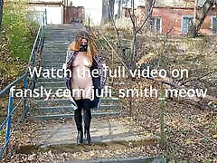 Horny female in a coat flashes pregnet woman xxx vedio cock ninja studios anal pussy in the neighborhood