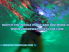 Voyeur underwater, hidden drasing video cam shows Arab girl playing with her big natural tits while masturbating with jet stream!