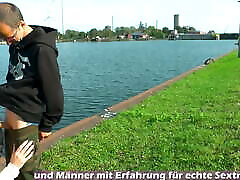 CAUGHT HAVING cumshot eye bukkake IN wife watching husbond - German teen gives blowjob in the city