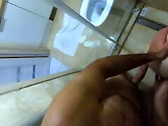 STANDING DOGGYSTYLE sex in shower. POV standing fuck with petite solo teen orgasm countdown teen