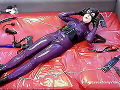 Self Bondage, Sensory Deprivation And Doxy Magic Wand Harness - Cute Girl In Rubber seachtgiral toman Catsuit