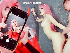 DARLING IN THE ASS: tube porn tube burn Slut Zero Two makes Darling Fuck her holes and cum on feet - Cosplay Anime Spooky Boogie