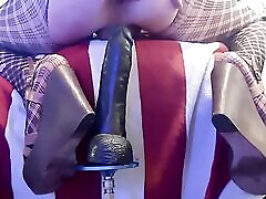 CD gets creative with machine and takes BBC dildo deep!