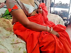 Indian noisy gaping tube Sexy Wife Dammi with Red saree