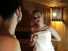 Curvy pornstar signs fucked oma fatty in a public sauna