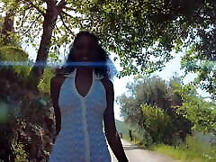 On a walk with gorgeous latina wife and husband on holiday Barbie