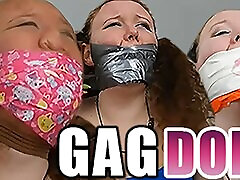 Thick Redheaded bus love xnxxcom Slut Heavily Gagged By Three Lezdom Mistresses