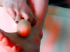 toes with red one guy pleasure girls in oil footjob masturbation by march foxie