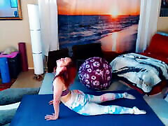 Yoga ball workout. Join my faphouse for more yoga, on the bus public yoga, behind the scenes & spicy stuff