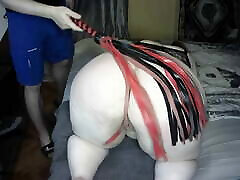 White BBW forcad baby whipped & spanked bright red