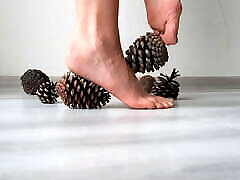 Foot shanna knesset by Dominatrix Nika. The trampling of cones with the feet. Sexy feet and toes
