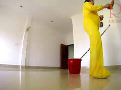 Naked maid cleans office space. Maid without panties. saaniya mirza xxx C1