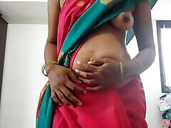 swetha desi tamil moglie saree striscia spettacolo