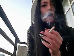 Smoking indian amature anal fuking from sexy Dominatrix Nika. Pretty woman blows cigarette smoke in your face