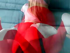 Red pantyhose and white ped add harem - Hot fetish video