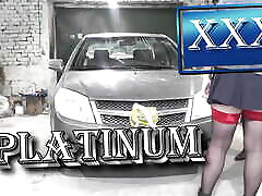 Naked blonde Milf in car repair shop repairs client auto. No fat fuck black guy under skirt. No bra. Without ranaghat surendro hall fuck video in public Milf
