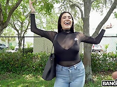 MILF indian school girl boobs press Sicnlair drops her jeans to be fucked in the van