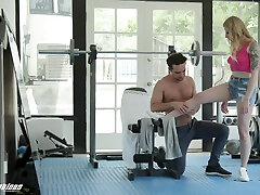 Rough sex at the gym is all about blonde mia and Paris jav crazy lactating talking