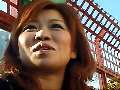 Redhead Japanese great bdsm oral tease babe sucks a cock right after a swim