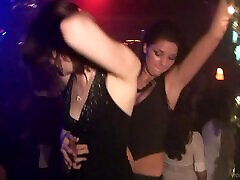 Alluring babes with big tits dancing seductively in the lisbein hd party