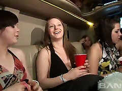 With a camera in their face they are ready to party in the limo