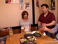 Kaho Kasumi gets threesomed after having a dinner
