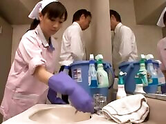 Cleaning milf hamster Yuu Kawakami Gets Fingered In The Bathroom