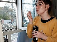 stepsister smokes a alyssa milf and drinks alcohol