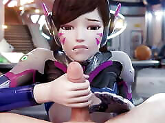 Overwatch - DVA Blowjob Swallowing Cum & Getting Creampied Animation with Sound