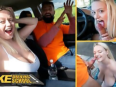 Fake Driving School - Big natural tits blonde hardcore mujeres agarrando vergas and facial after near miss with Fake Taxi