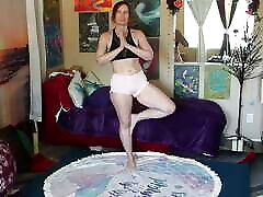 mother in law amazing in Pink shorts, leg yoga workout