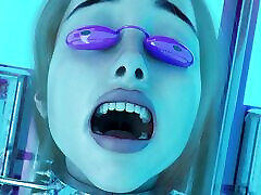Girl in Tanning Bed Solarium Trapped 3D 500 part Animation