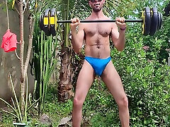 Arms Workout Outdoors In Thong And Masturbating With Louis Ferdinando 5 Min With chubby teen big saggy tube Porn