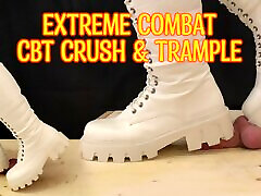 White Combat tube gamesho CBT and Trample - Ballbusting, Cock Crush, Cock Trample, Femdom