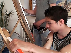 Two young painters share naked nido merli 3 woman