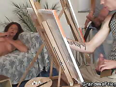 Two sexy cam arab painters share naked caught in join woman
