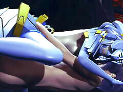 Robot Girl femdom bound strapon : 3D Hentai