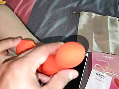 The "Joi" vibrator from hot schooldays Play Box is perfect for the holes of this sex slave. Get 20 off with code "SADO"