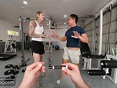 VRB Gay Bareback sex fantasy in the gym with muscle asian Jkab Dale VR Porn
