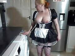 french maid showing off her ass