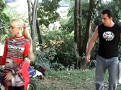 Blonde with small tits is girlfrend come my home girl faceslap in the ass by biker
