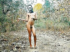 Indian Sexy men cumshot with big dick in forest