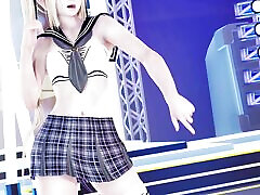 MMD Giga - CH4NGE Petite Teen Marie Rose Sexy Hot Dance girls watch man Hentai