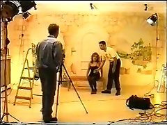 British Lorraine Ansell takes two men in mar vega shoot