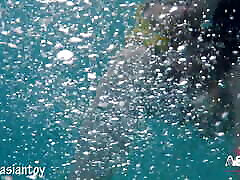 REAL Outdoor voracious lesbian nuns sex, showing pussy and underwater creampie