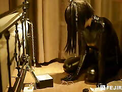 Fejira com Cuff yourself to orgasm in a tight dp with big black cock suit