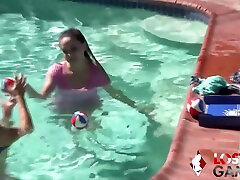 Poolside Blowjobs And Lesbian Licking Gets Intense