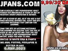 Hotkinkyjo in white bra & pants extreme asian boobs fucked fisting, prolapse & butter in ass